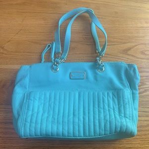 B. Makowsky Teal Leather Tote Style Bag
